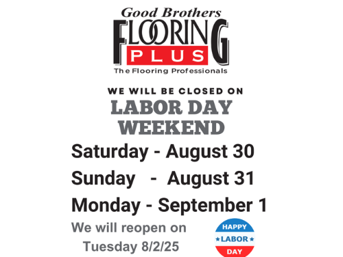 Labour day weekend Holiday Closure Notice from Goodbros Flooring